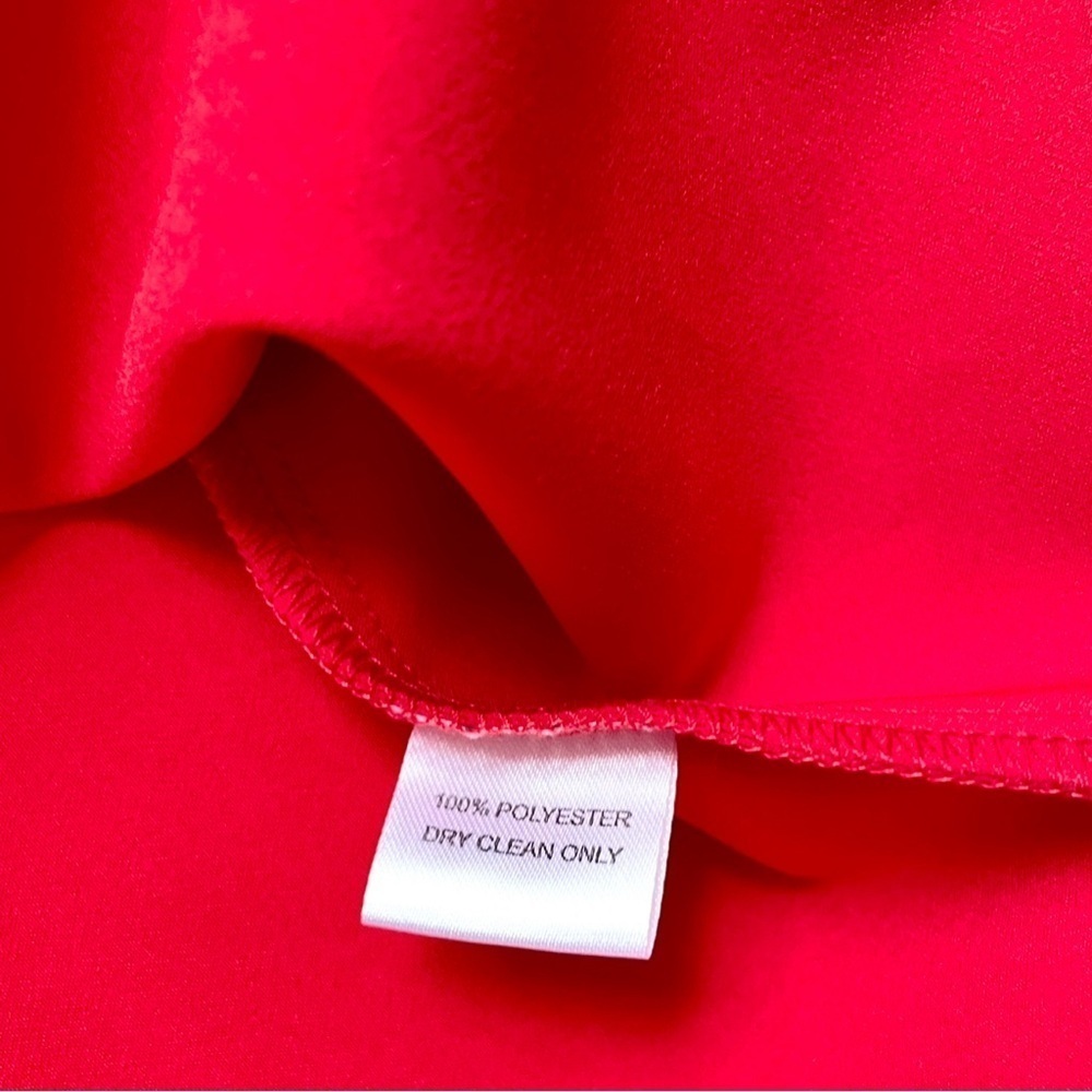 LaRoque Julia Red Crepe Blouse Long Sleeve Smocked Cuff Top - Picture 5 of 6
